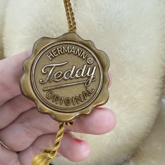 Hermann Original Teddy White Bear Mohair Jointed WestGermany 16" Growler usedVG+ - Picture 3 of 16